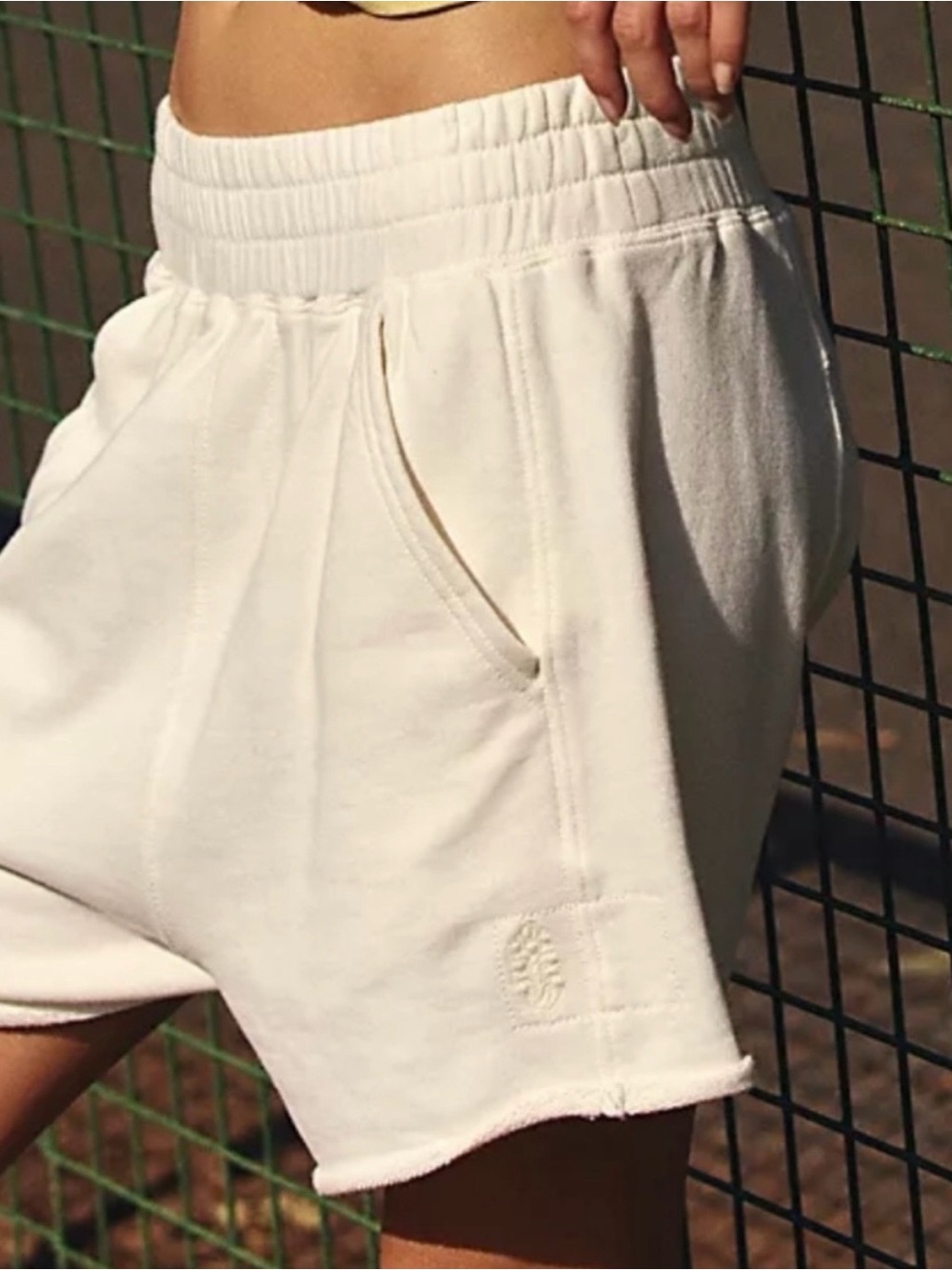 Free People NWOT Cream Athletic Drawstring Shorts Women’s Size Small